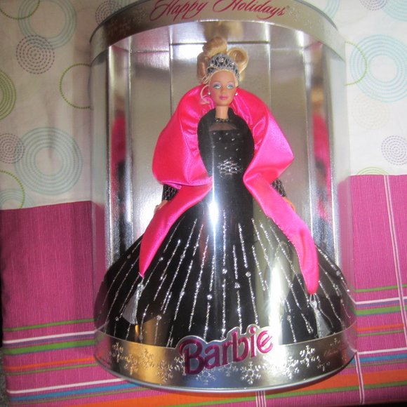 VINTAGE-1998-COLLECTIABLE-MATTELL-HAPPY HOLIDAYS/HALLMARK KEEPSAKE BARBIE DOLL - Picture 1 of 9